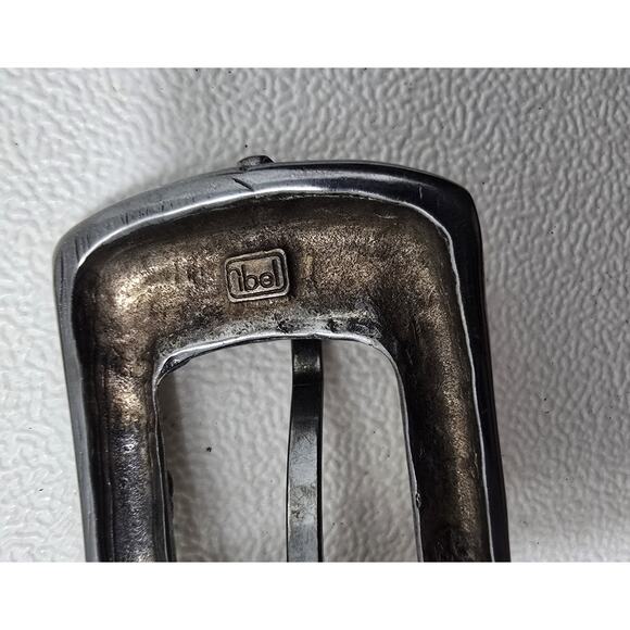 STREETS AHEAD NuBuck Leather Belt Brown Western NBEL Silverplated Buckle Sz M - Picture 6 of 11